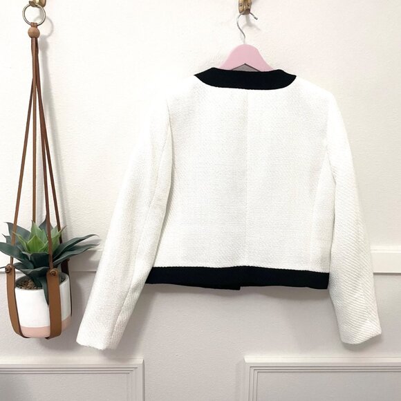 NWT J Crew Factory Black and White Tweed Lady  Jacket Size 8 BS928 - Picture 7 of 7